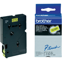 Tape Brother 12mm BLACK ON YELLOW TAPE biroja tehnikas aksesuāri