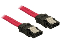 SATA-Kabel Delock SATA -> SATA St/St 0.70m rot Clips kabelis datoram