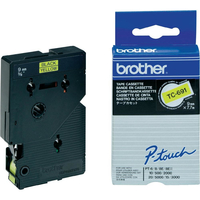 Tape Brother 9mm BLACK ON YELLOW TAPE biroja tehnikas aksesuāri