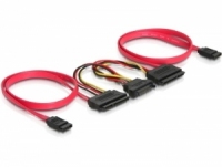 SATA-Kabel Delock 2x SATA 22pin -> 2x SATS 7Pin +15Pin Power kabelis datoram