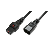 MicroConnect  IEC LOCK C13 to C14 1.00mm2, 2M, BLACK Barošanas kabelis