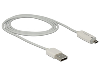 Delock Data and power cable USB 2.0-A male>Micro USB-B male LED indication 1m wh USB kabelis