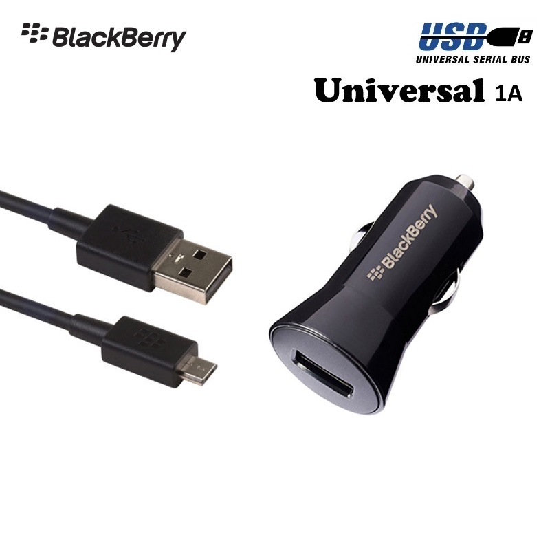 BlackBerry ACC-48157-201 Universāls  tr s Uzlādes USB Auto lādētājs 1A + Micro USB Kabelis 1m (EU Blister) iekārtas lādētājs