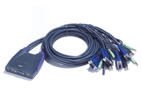 ATEN CS64US 4-Port USB KVM Switch, Speaker Support, 0.9/1.2m cables KVM komutators