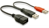 Delock USB data- and power cable, black USB kabelis
