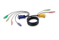 ATEN KVM Cable (HD15-SVGA, PS/2, PS/2, Audio) - 1.8m kabelis video, audio