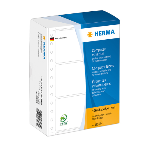 HERMA Inkjet-Etiketten A4 white 25,4x8,5  mm Papier 5600 St. biroja tehnikas aksesuāri