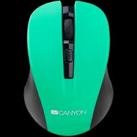 CANYON Mouse CNE-CMSW1(Wireless, Optical 800/1000/1200 dpi, 4 btn, USB, power saving button), Green Datora pele