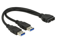 Kabel USB Delock USB3.0 Pinheader / 2x USB 3.0 A, 0.25m (83910) USB kabelis