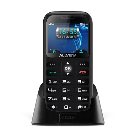 Allview D3 Senior Black, 2.31 , TFT, 240 x 320 pixels, 8 MB, 16 MB, Dual SIM, Mini SIM, 3G, Bluetooth, 2.1, Built-in camera, Main camera 2 M Mobilais Telefons