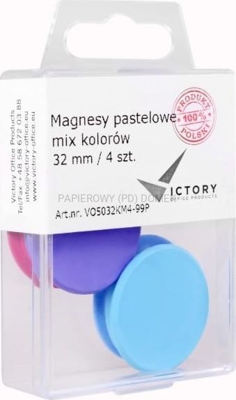 Victory MAGNESY DO TABLIC VICTORY 32 MM MIX KOLOR (4) 5032KM4-99P (5904251005041) biroja tehnikas aksesuāri