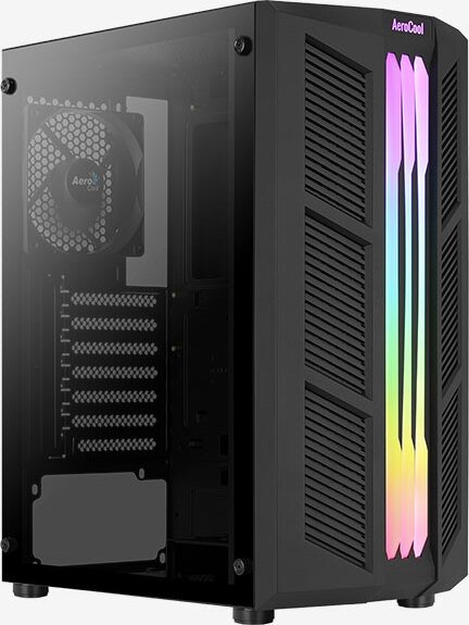 Aerocool Prime v1 Midi-Tower, RGB, Tempered Glass - schwarz Datora korpuss