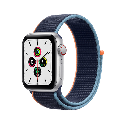 Apple Watch SE GPS + Cell 40mm Silver Alu  Navy Sport Loop Viedais pulkstenis, smartwatch