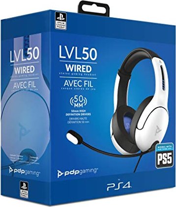 PDP LVL50 Wired Stereo Gaming Headset white austiņas