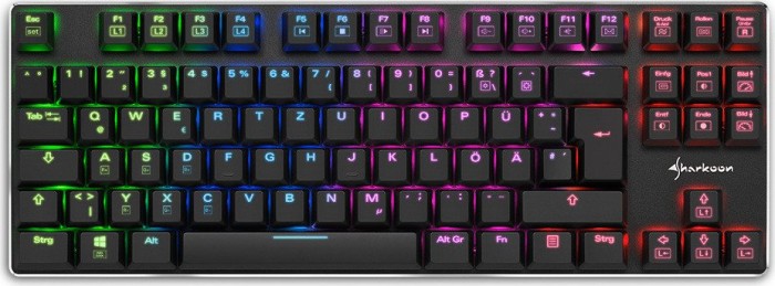 DE Layout - Sharkoon PureWriter TKL RGB Blue 4044951021512 (4044951021512) klaviatūra