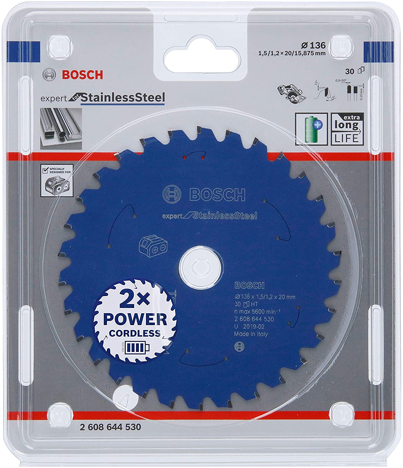 Bosch circular saw blade EfS 136x20x1.5 / 1.2x30T - 2608644530 2608644530 (3165140957601)