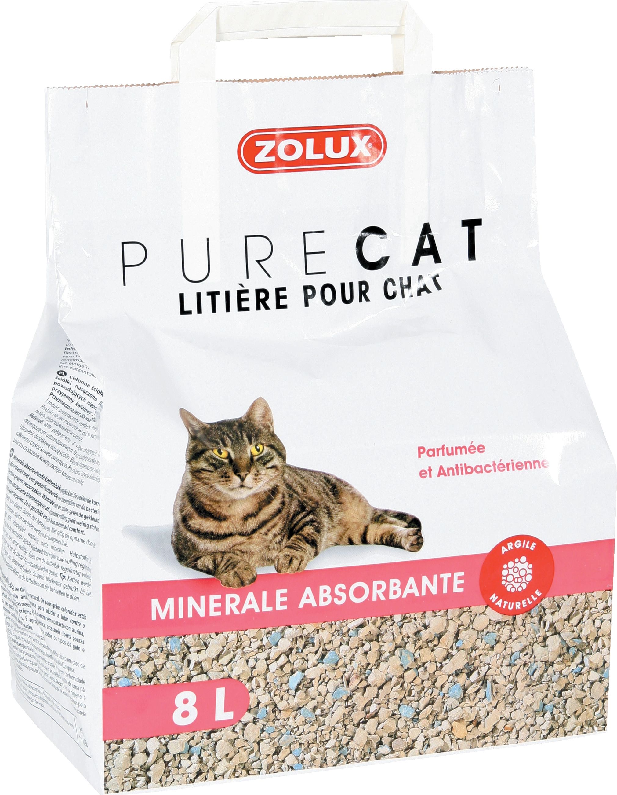 Zolux PURECAT litter absorbing 8 l antibacterial perfumed piederumi kaķiem