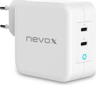 Nevox 100W DUAL USB-C Power Delivery - (PD) Charger GaN, white aksesuārs mobilajiem telefoniem