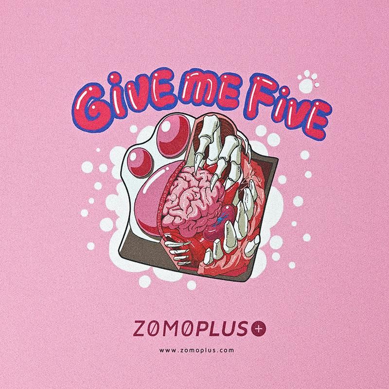 ZOMOPLUS Give Me Five Gaming Mauspad, 500x420mm - pink peles paliknis