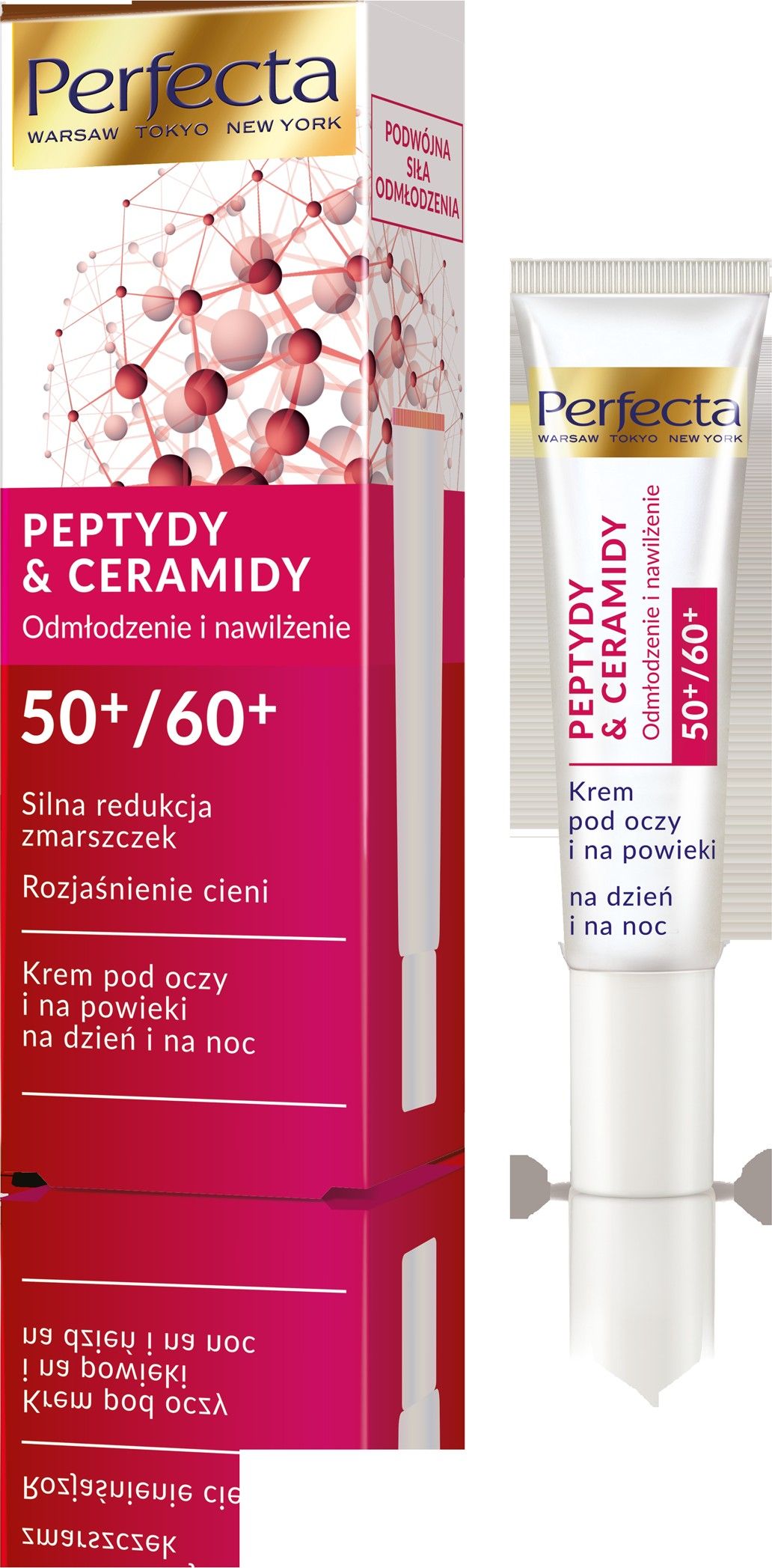 Perfecta Peptydy & Ceramidy 50+ /60+ Krem pod oczy Silna Redukcja zmarszczek i rozjasnienie 15ml 074240 (5900525064240) ēnas