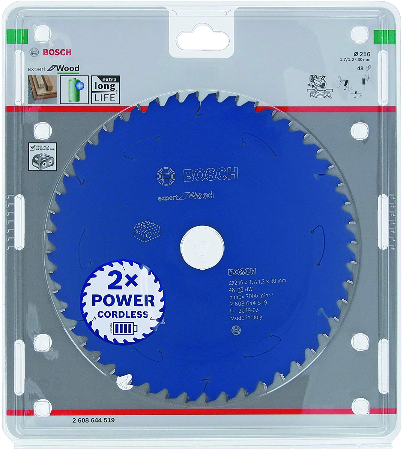 Bosch circular saw blade EfW 216x30x1.7 / 1.2x48T - 2608644519 2608644519 (3165140957496)