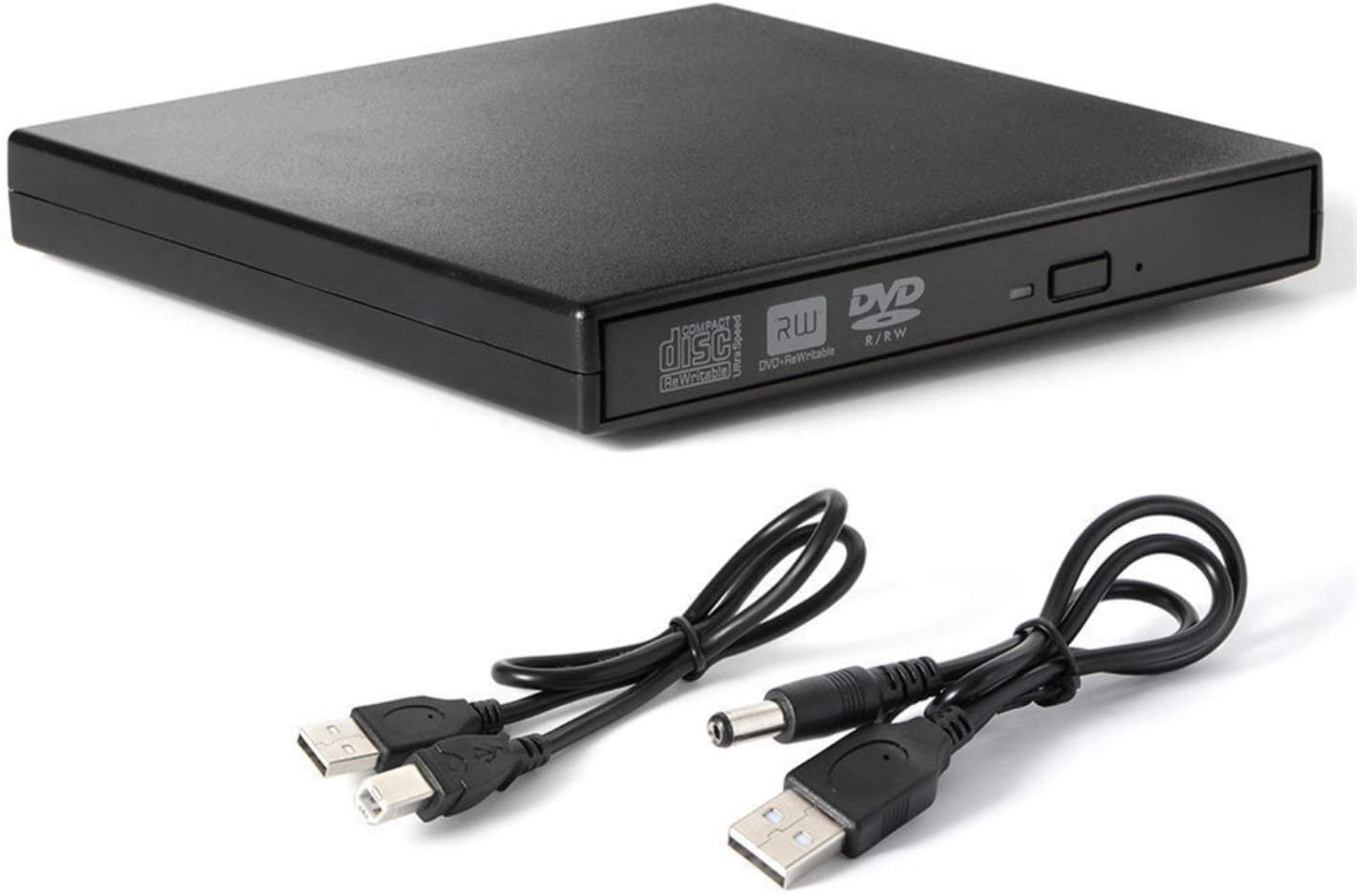 RoGer Slim USB 2.0 Ārējais CD / DVD-R / RW Lasītājs Melns diskdzinis, optiskā iekārta