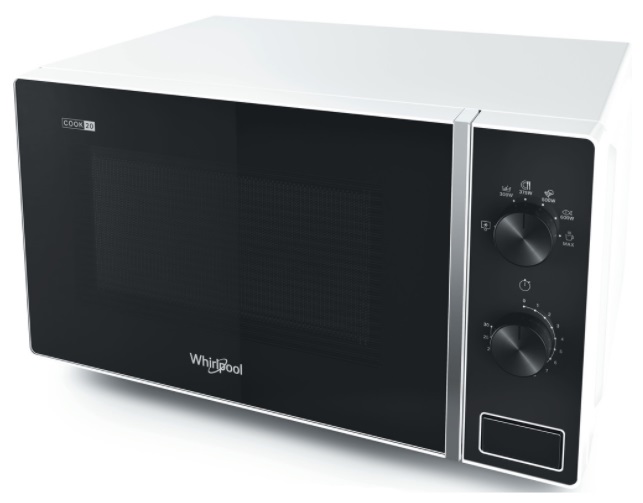 Whirlpool MWP 101 W Countertop Solo microwave 20 L 700 W Black,White Mikroviļņu krāsns