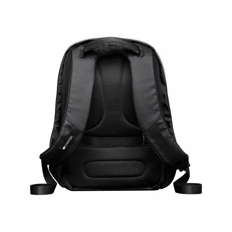 CANYON BP-9 Anti-theft backpack for 15.6'' laptop, material 900D glued polyester and 600D polyester, black, USB cable length0.6M, 400x210x48 portatīvo datoru soma, apvalks