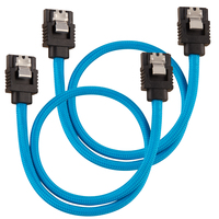 CORSAIR SATA Data Cable Set 30cm Blue aksesuārs datorkorpusiem