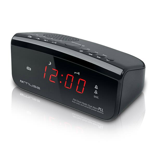 Muse M-12CR radio Clock Digital Black radio, radiopulksteņi