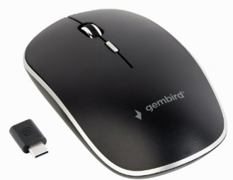 Gembird Silent Wireless Optical Type-C Mouse Black Datora pele