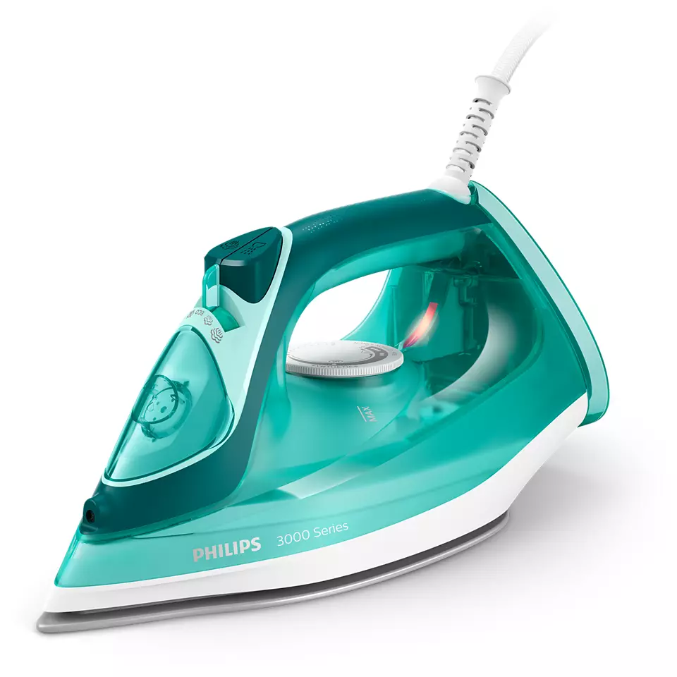 Philips Iron DST3030/70 Steam Iron, 2400 W, Water tank capacity 300 ml, Continuous steam 40 g/min, Green Gludeklis