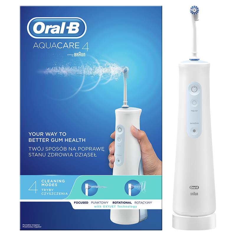 Braun Oral-B AquaCare 4, balta/zila - Zobu starpu tiritajs mutes higiēnai