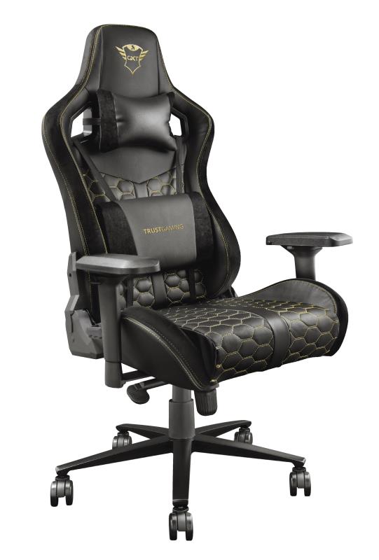 Trust GXT 712 Resto Pro Universal gaming chair Black, Yellow datorkrēsls, spēļukrēsls
