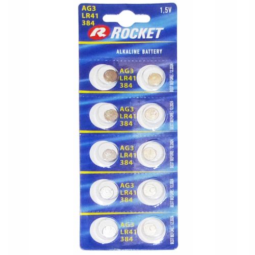 Rocket LR41 / AG3 baterijas blistera iepakojums 1.5V (10 gab.) 6901826006884 Baterija