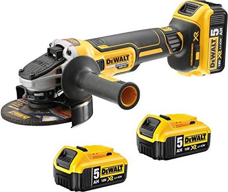 DeWALT cordless angle grinder DCG405P3, 18Volt (black / yellow, 3x Li-ion battery 5.0Ah) Slīpmašīna