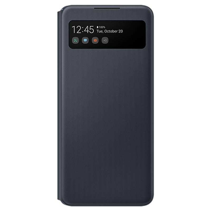 Samsung Galaxy A42 (5G) Smart S View Case Black maciņš, apvalks mobilajam telefonam