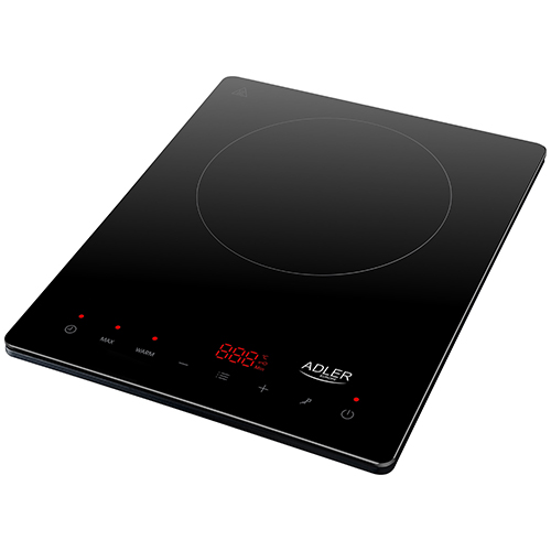 Adler Hob AD 6513 Number of burners/cooking zones 1, Induction, LCD Display, Black 5902934838856 plīts virsma