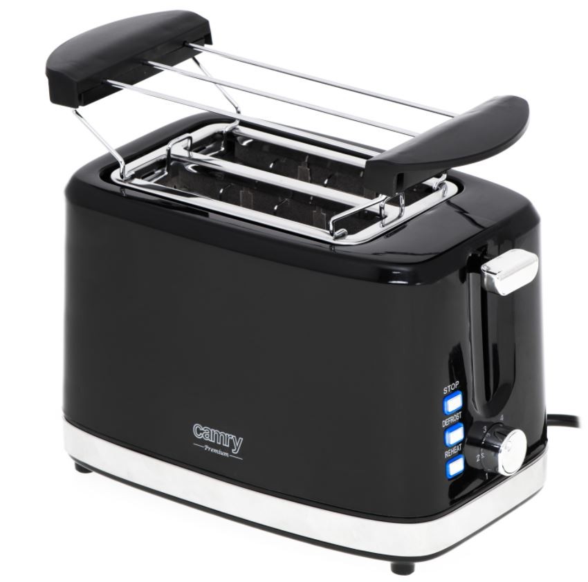 Camry Premium CR 3218 toaster 6 2 slice(s) 900 W Black, Silver Tosteris
