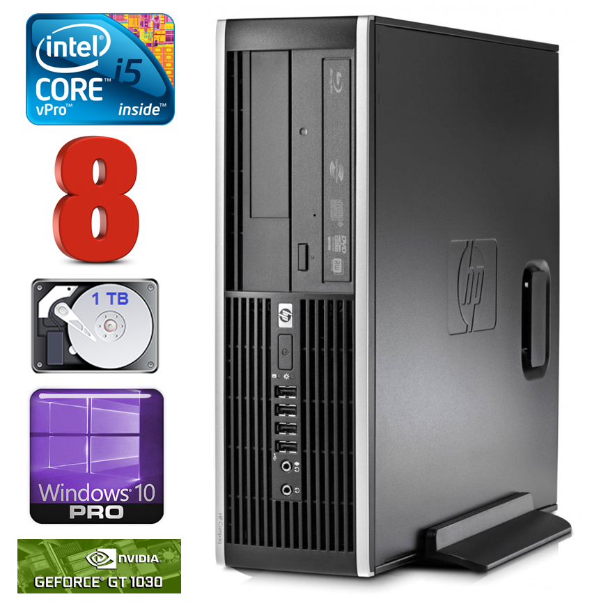 HP 8100 Elite SFF i5-650 8GB 1TB GT1030 2GB DVD WIN10Pro RW5355 (EAN411505355)