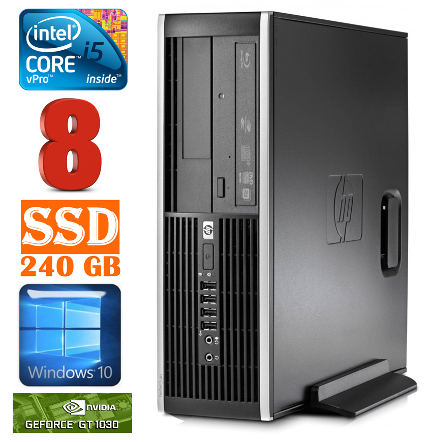 HP 8100 Elite SFF i5-650 8GB 240SSD GT1030 2GB DVD WIN10 RW5292 (EAN411505292)