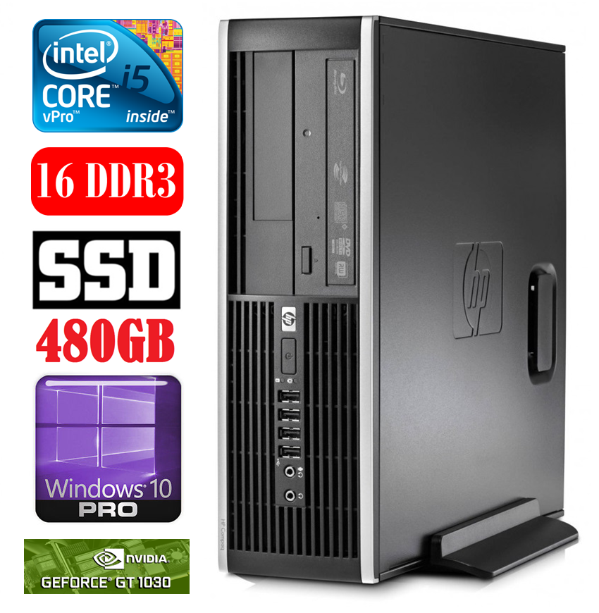 HP 8100 Elite SFF i5-650 16GB 480SSD GT1030 2GB DVD WIN10Pro RW5407 (EAN411505407)