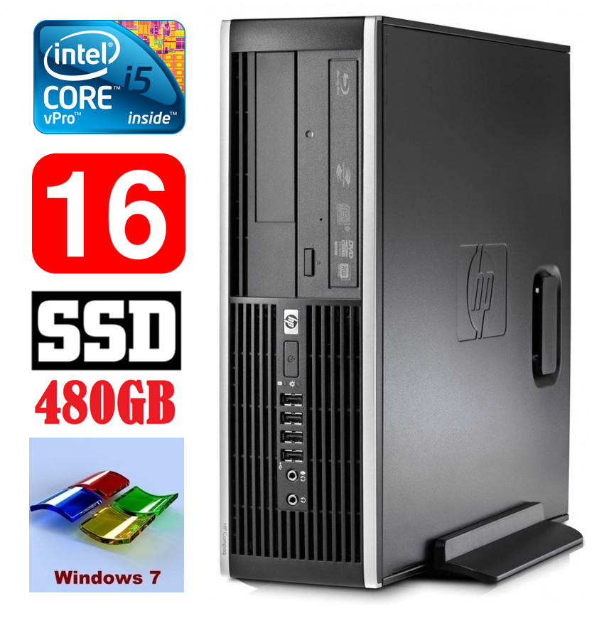HP 8100 Elite SFF i5-650 16GB 480SSD DVD WIN7Pro RW5255 (EAN411505255)