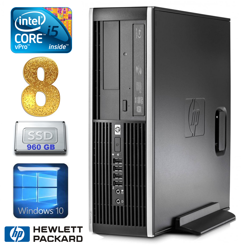 HP 8100 Elite SFF i5-650 8GB 960SSD DVD WIN10 RW5301 (EAN411505301)