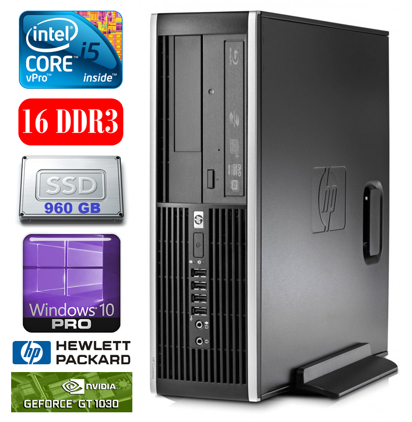 HP 8100 Elite SFF i5-650 16GB 960SSD GT1030 2GB DVD WIN10Pro RW5410 (EAN411505410)