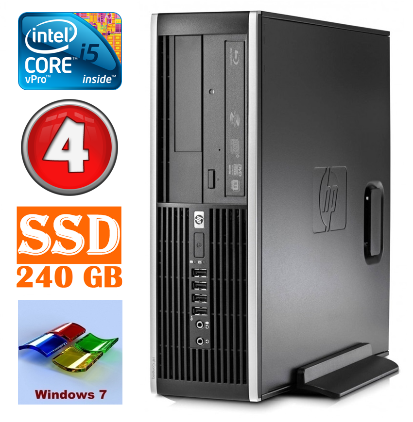 HP 8100 Elite SFF i5-650 4GB 240SSD DVD WIN7Pro RW5193 (EAN411505193)