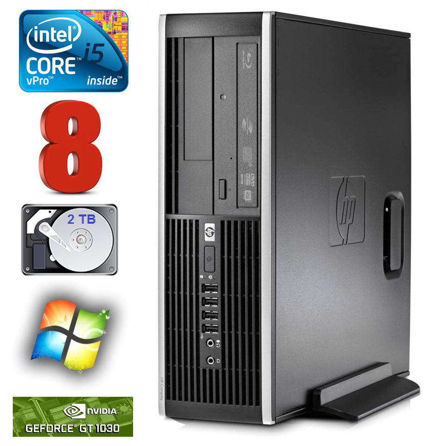 HP 8100 Elite SFF i5-650 8GB 2TB GT1030 2GB DVD WIN7Pro RW5211 (EAN411505211)