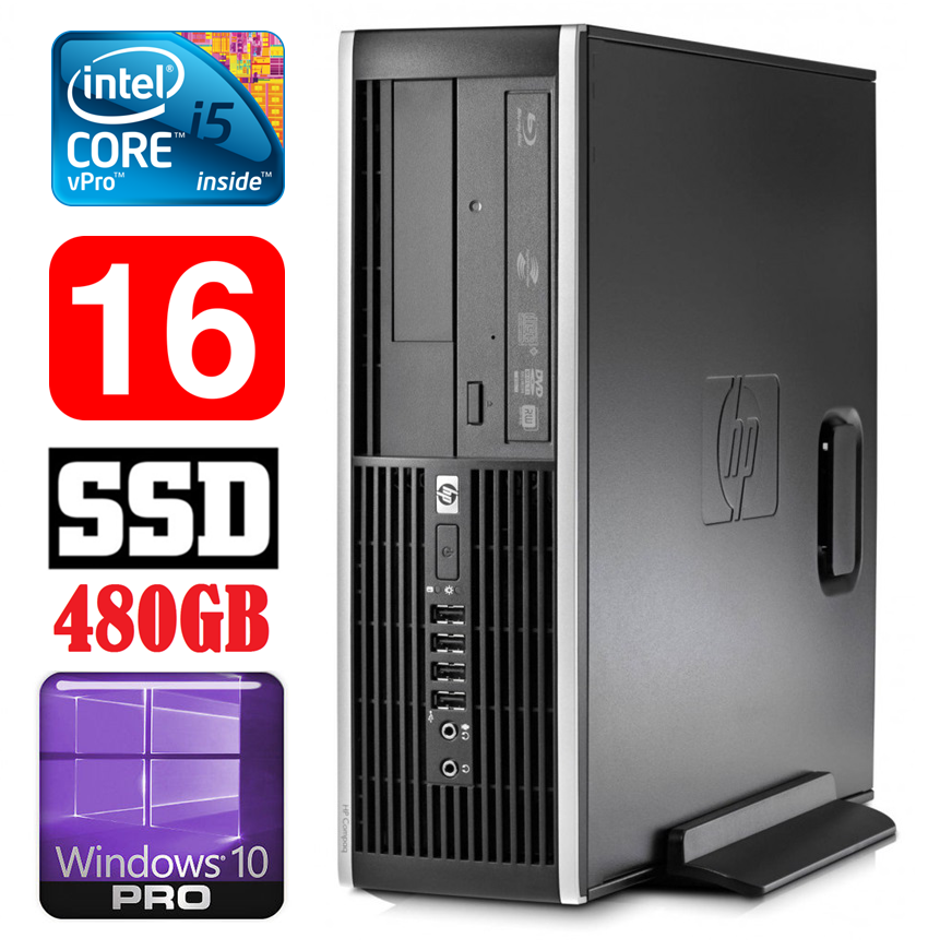 HP 8100 Elite SFF i5-650 16GB 480SSD DVD WIN10Pro RW5405 (EAN411505405)