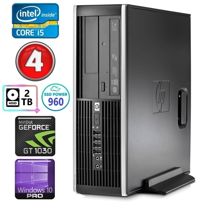 HP 8100 Elite SFF i5-750 4GB 960SSD+2TB GT1030 2GB DVD WIN10Pro RW8168 (EAN411508168)