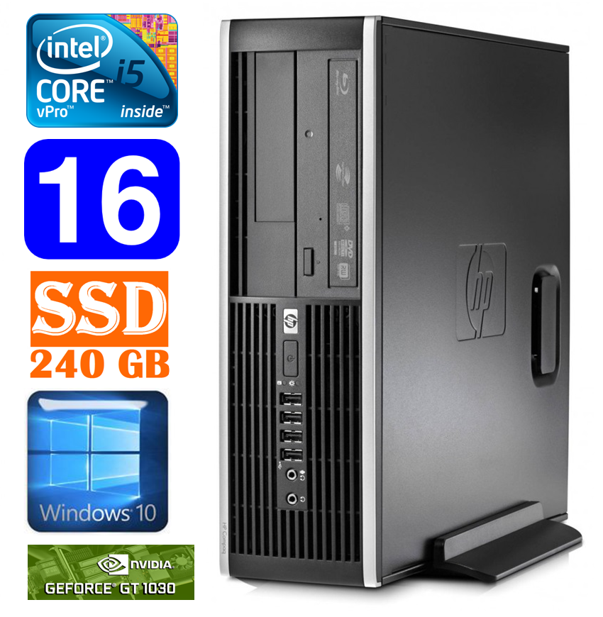HP 8100 Elite SFF i5-650 16GB 240SSD GT1030 2GB DVD WIN10 RW5322 (EAN411505322)